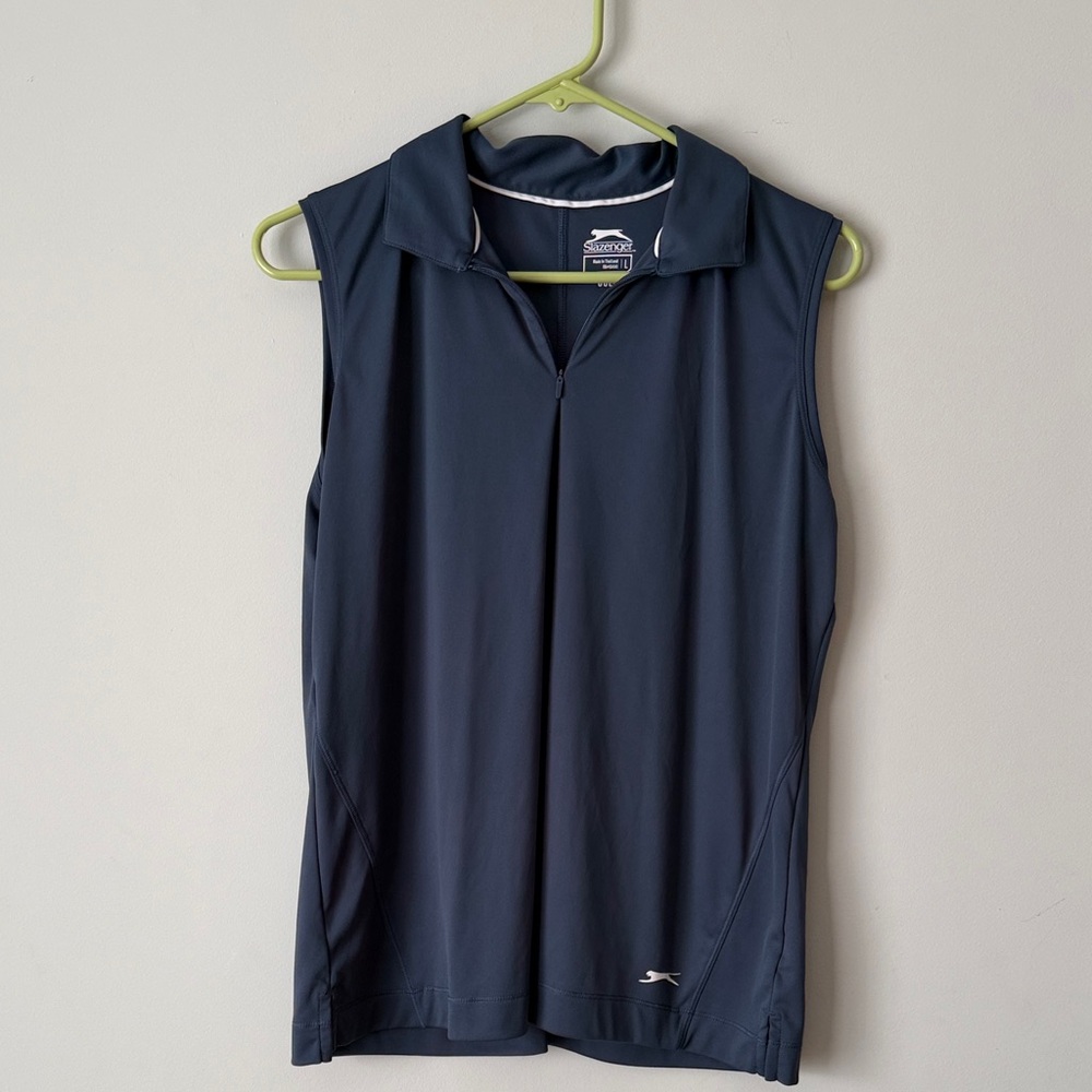 Slazenger Gray Sleeveless Zip-Up Golf Top